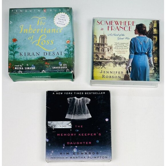 Lot 3 AUDIOBOOK Novels Books on CD Somewhere in France Memory Keeper's Daughter - Picture 1 of 3
